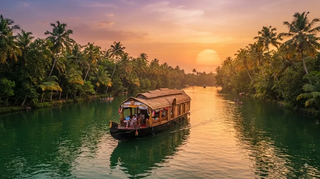 Alleppey houseboat Kerala tour package emerald green backwaters